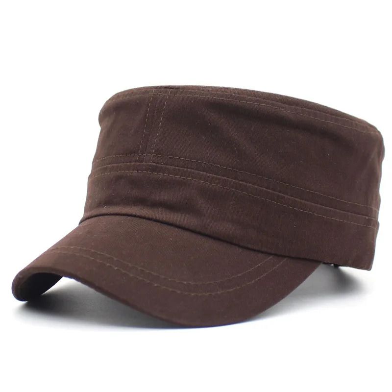 Coffee Brown Flat Top Hat w/logo